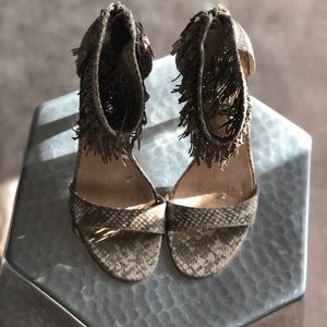 H by Halston “fringe” Snakeskin Heel